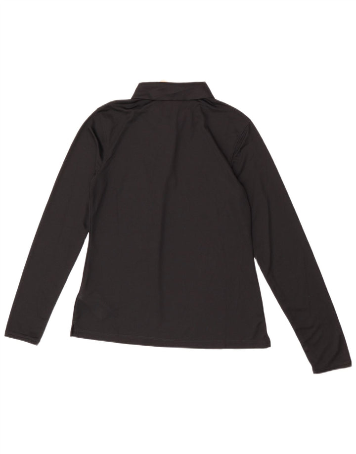 Nike Dri Fit langærmet poloshirt til kvinder, lille sort polyester