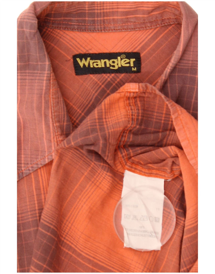 Wrangler Kortærmet Herreskjorte Medium Orange Plaid Bomuld