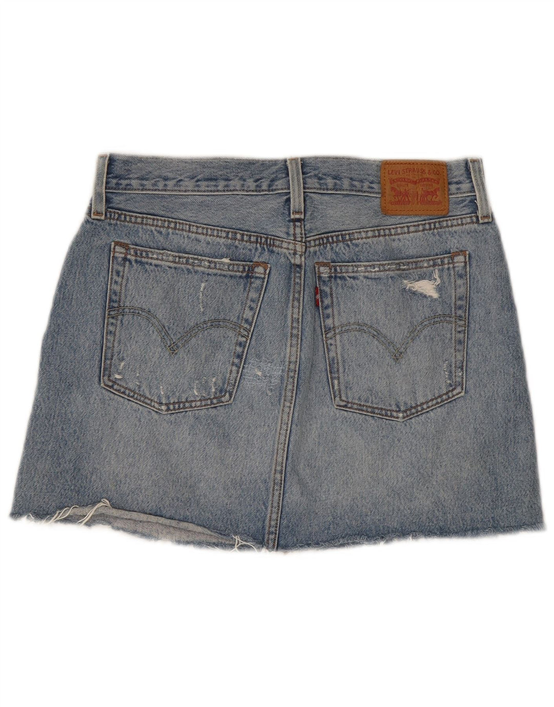 Levi's Dame nødlidende denimnederdel W28 Medium Blue Bomuld