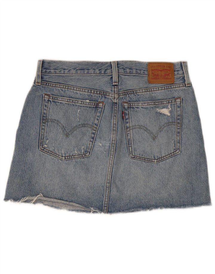 Levi's Dame nødlidende denimnederdel W28 Medium Blue Bomuld