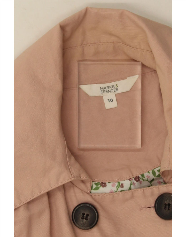 Marks & Spencer Trench Coat til kvinder UK 10 Small Pink Bomuld
