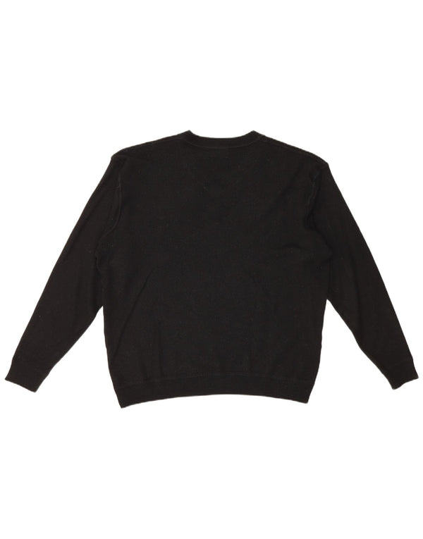 Lacoste Herre V-hals sweater Str. 8 3XL Sort Uld