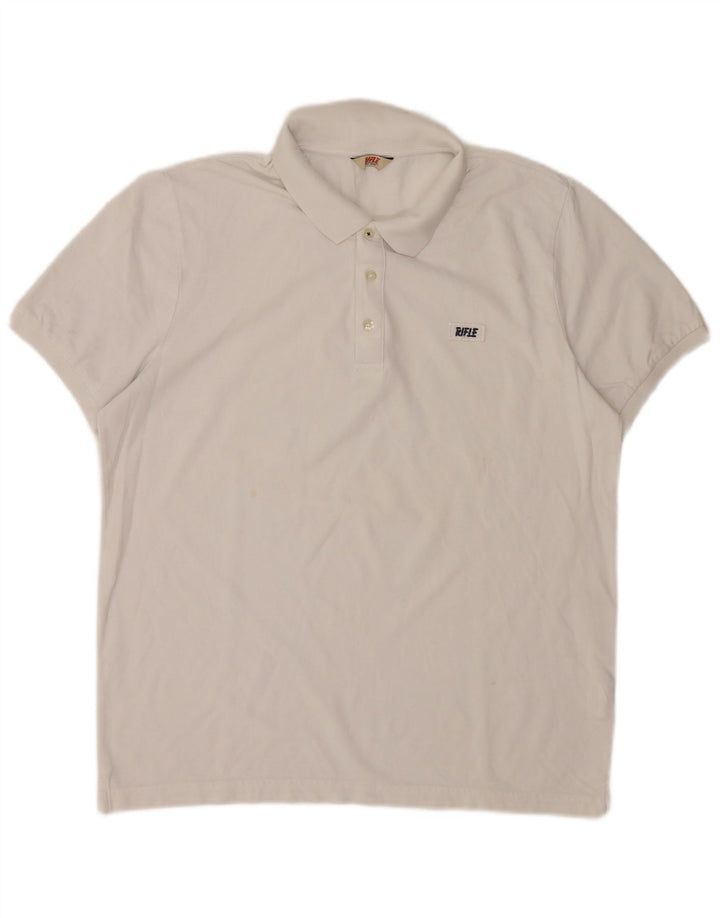 Rifle Herre poloshirt XL Hvid Bomuld