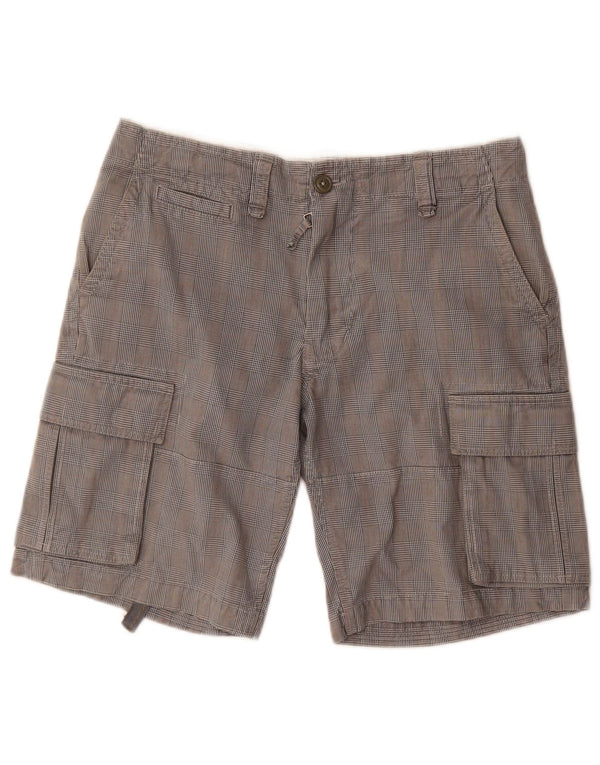 Vintage Mens Cargo Shorts W30 Medium Grey Check