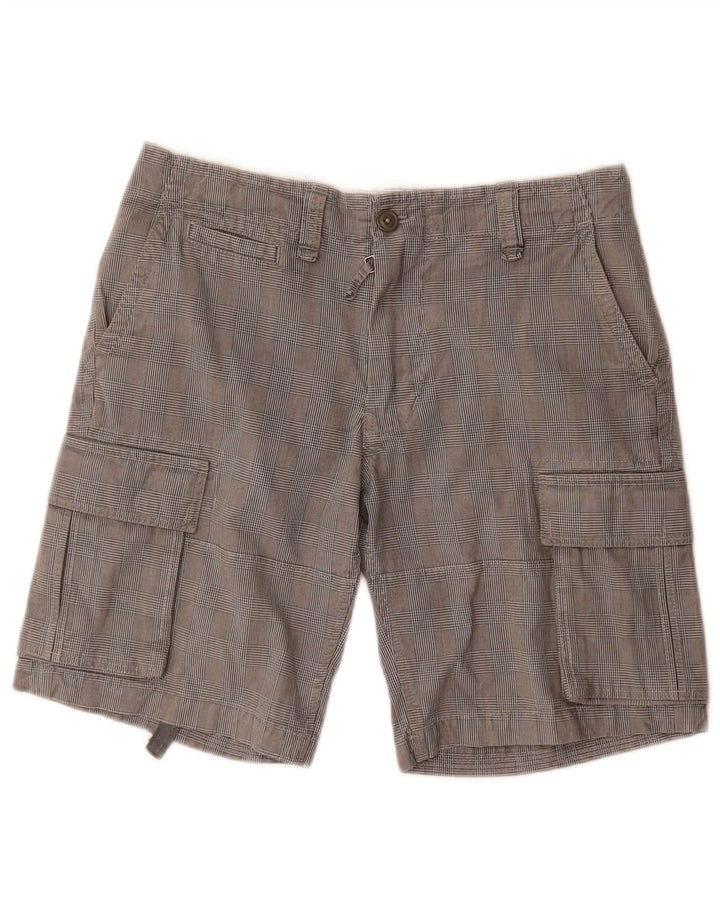 Vintage herre cargo shorts W30 mellemgrå ternet