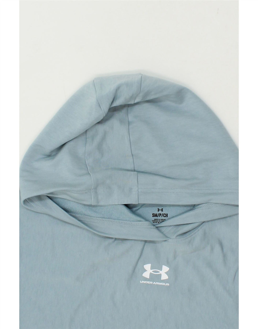 UNDER ARMOUR Womens Crop Oversized Hoodie Jumper UK 10 Small Blue Vintage Under Armour and Second-Hand Under Armour from Messina Hembry 