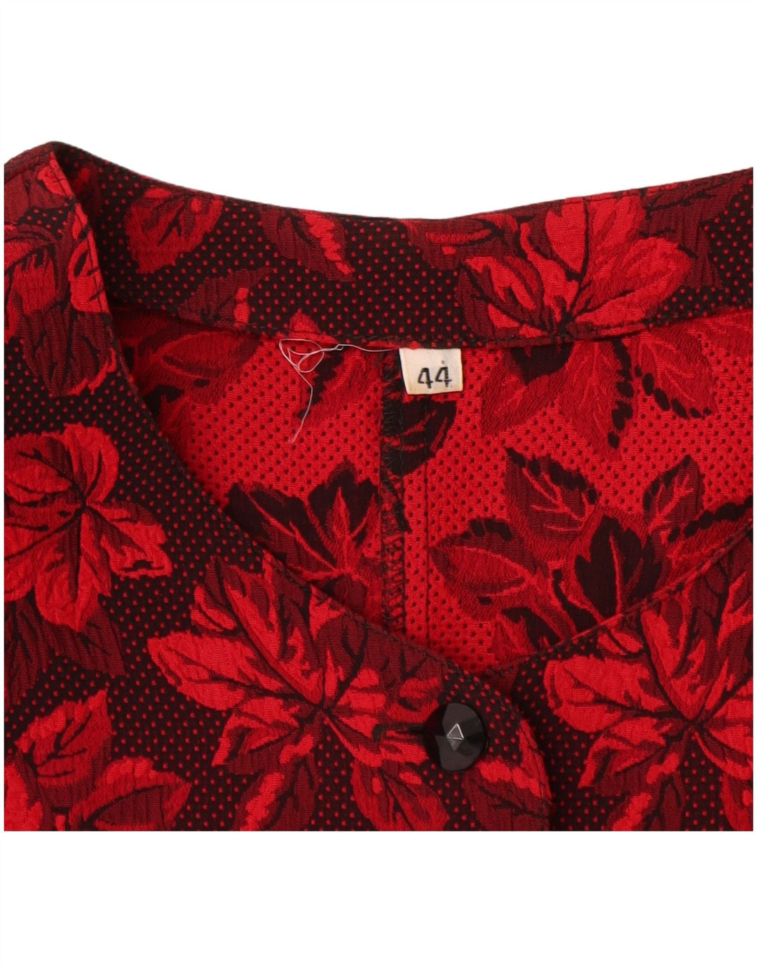 Vintage dame cardigan top IT 44 Medium Red Floral Viscose