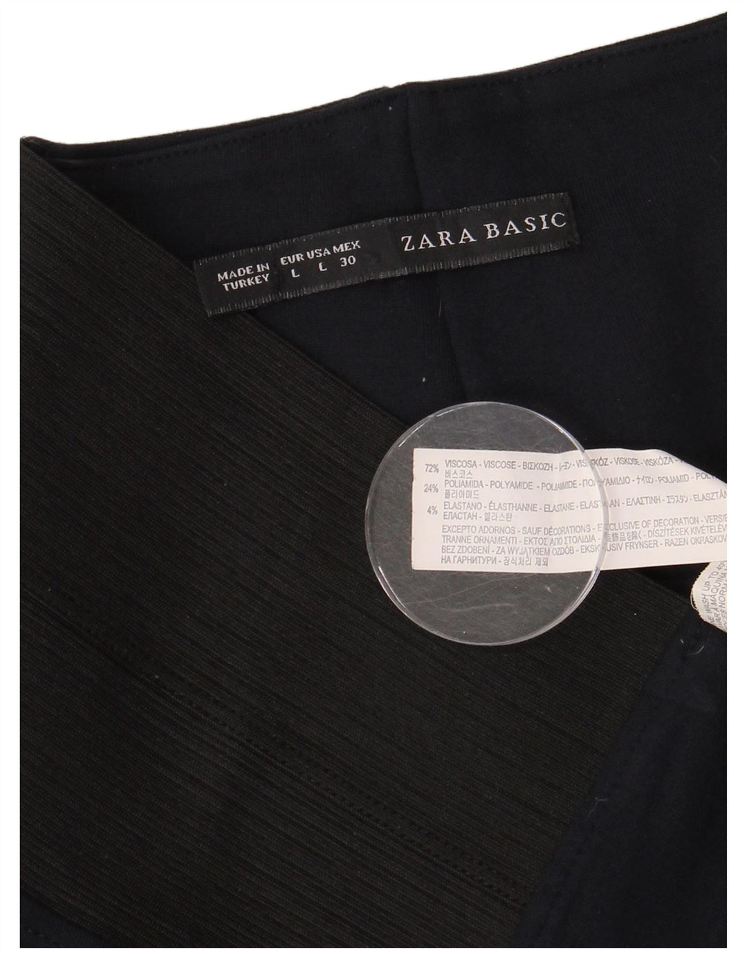 Zara Womens Leggings UK 14 Large Navy Blue Colourblock Viscose