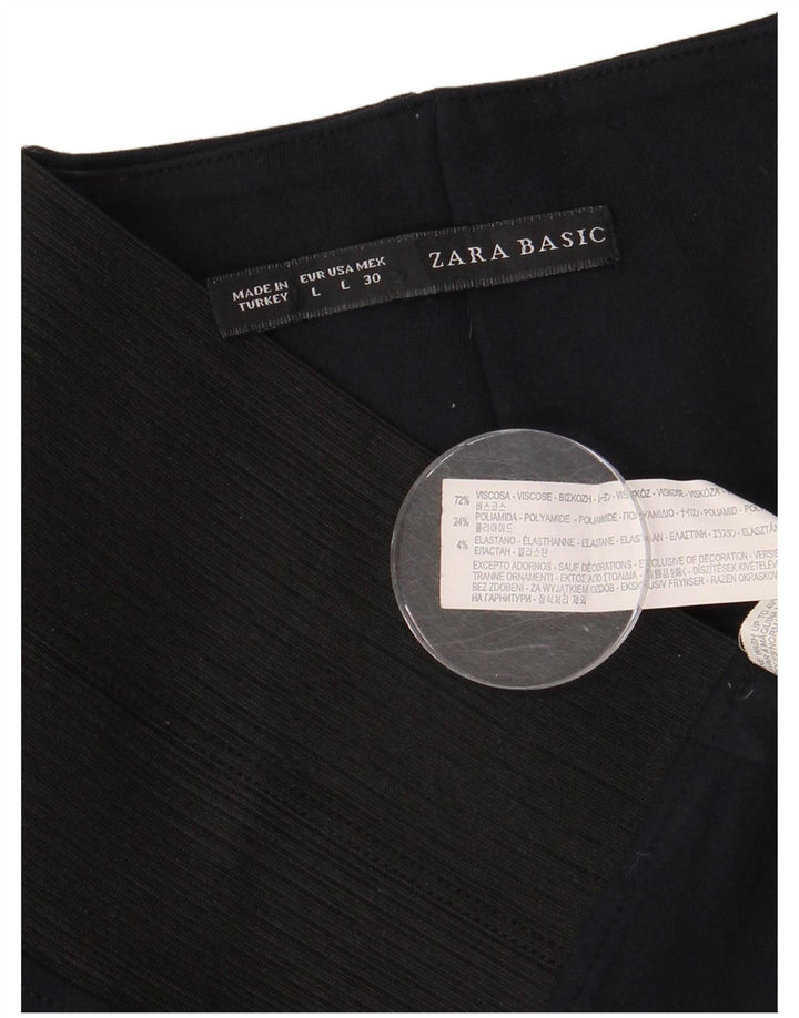 Zara Womens Leggings UK 14 Large Navy Blue Colourblock Viscose