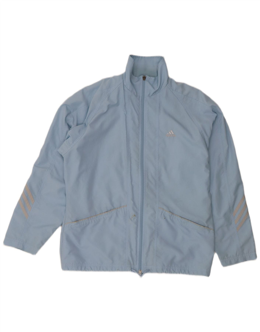 ADIDAS træningsdragt topjakke til kvinder UK 14 Stor blå polyester