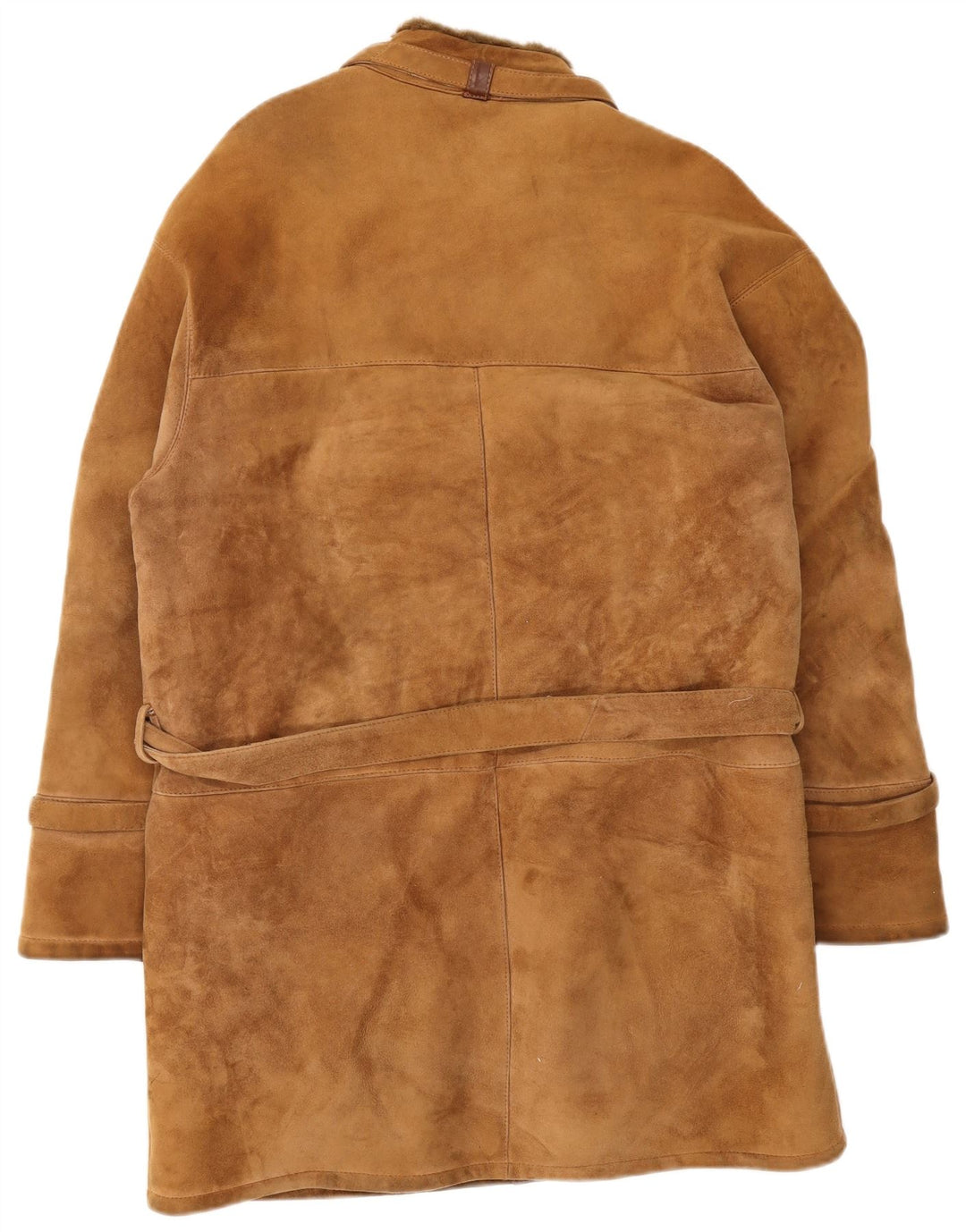 Vintage Shearling Overfrakke til mænd UK 36 Small Brown