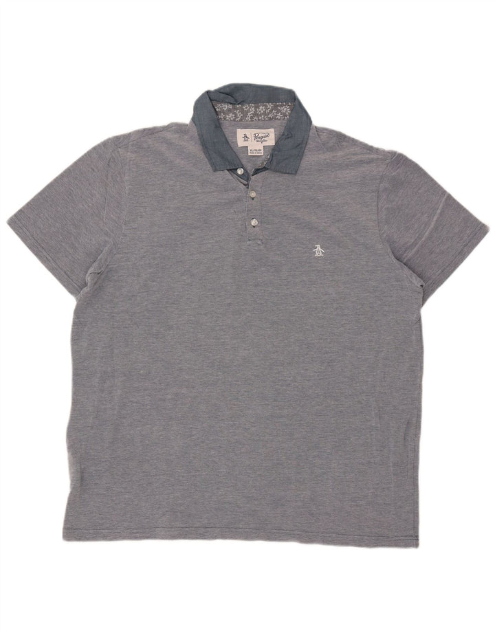 Penguin herre poloshirt XL blå bomuld