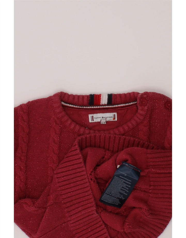 TOMMY HILFIGER Babypiger Boat Neck sweater 12-18 måneder Burgundy