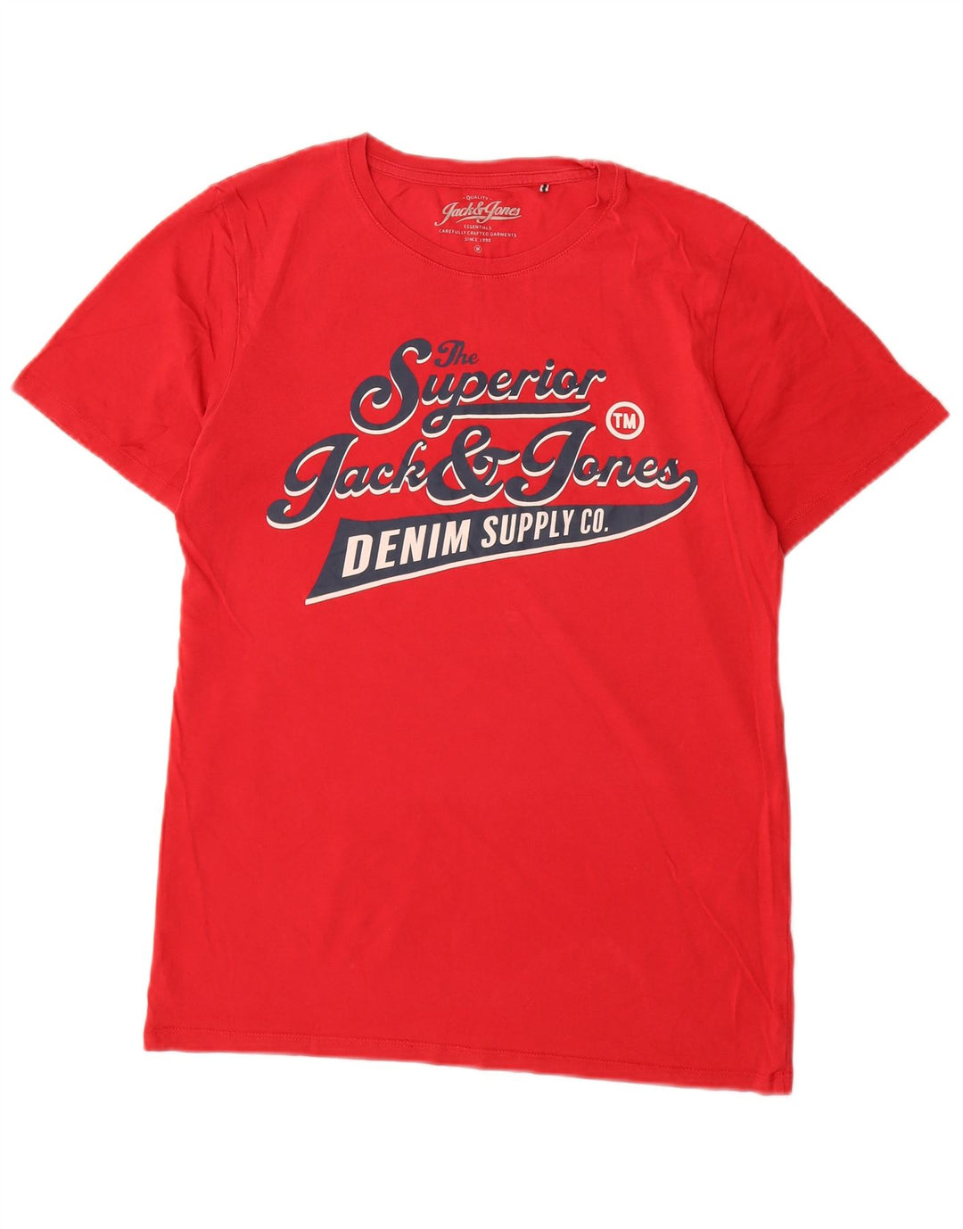 Jack & Jones Herre Denizen Grafisk T-Shirt Top Medium Rød Bomuld