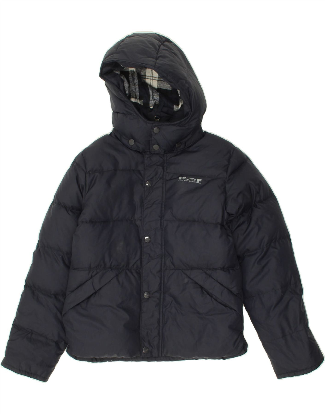 WOOLRICH Boys Hooded Padded Jacket 9-10 Years Navy Blue Nylon Vintage Woolrich and Second-Hand Woolrich from Messina Hembry 