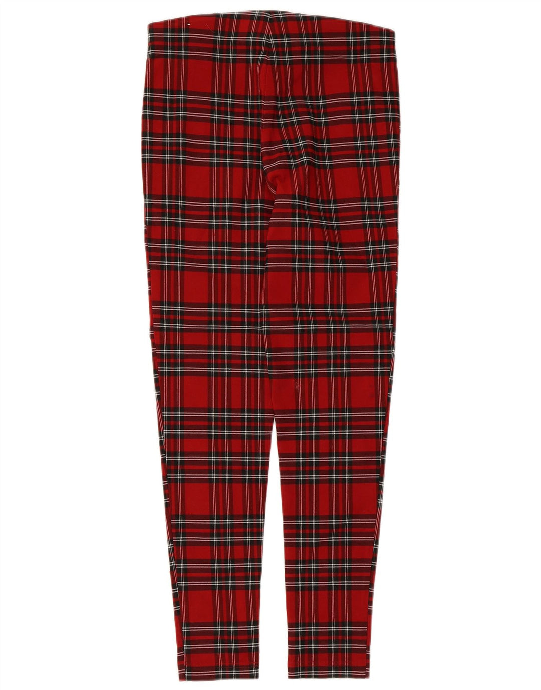 Zara Dame Slim Casual Bukser Medium W28 L26 Rød ternet viskose