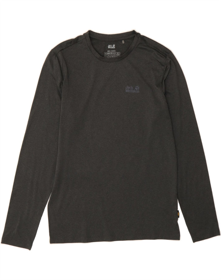 JACK WOLFSKIN Mens Top Long Sleeve UK 38 Small Grey Polyester Vintage Jack Wolfskin and Second-Hand Jack Wolfskin from Messina Hembry 