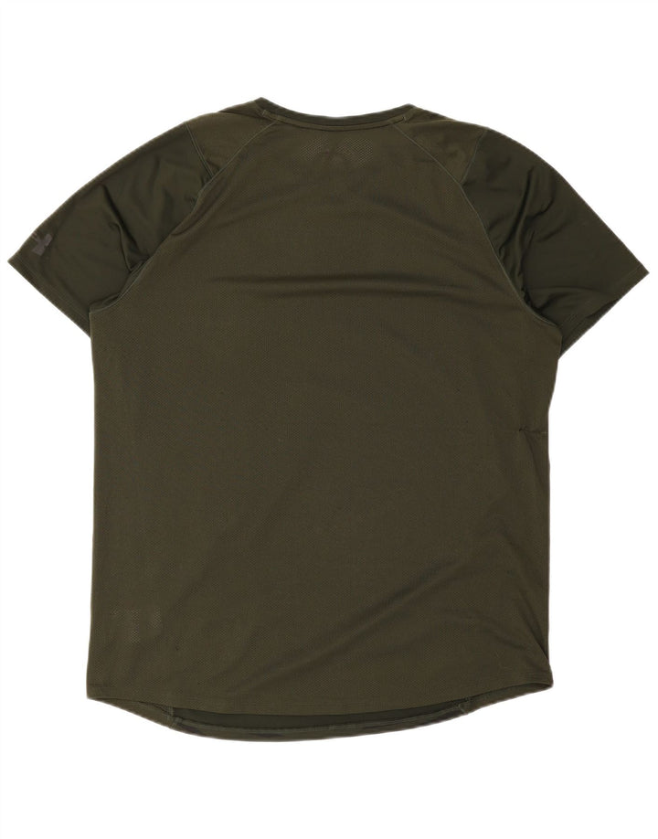Under Armour Herre T-Shirt Top XL Grøn Stribet Polyester
