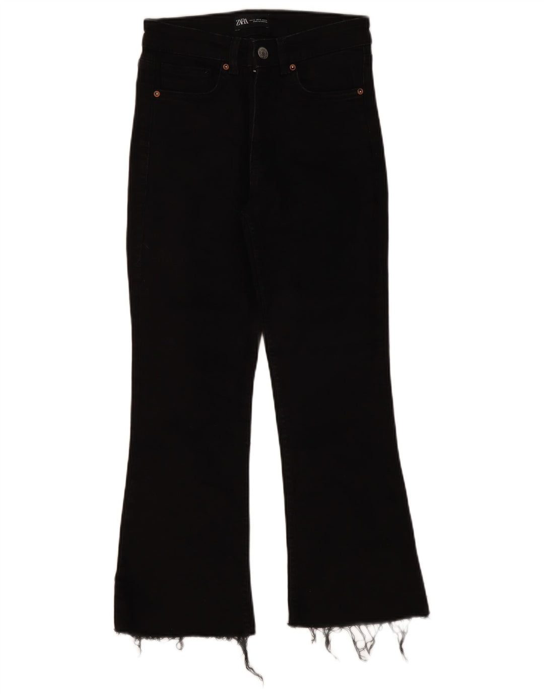 ZARA Dame Bootcut Jeans EU 38 Small W28 L25 Sort