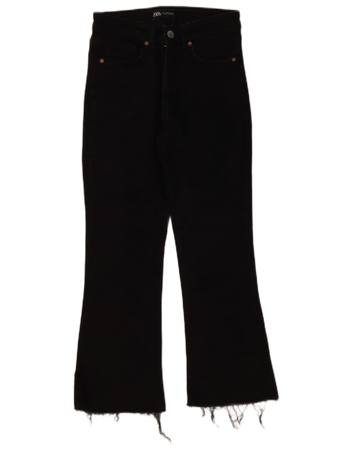 ZARA Dame Bootcut Jeans EU 38 Small W28 L25 Sort