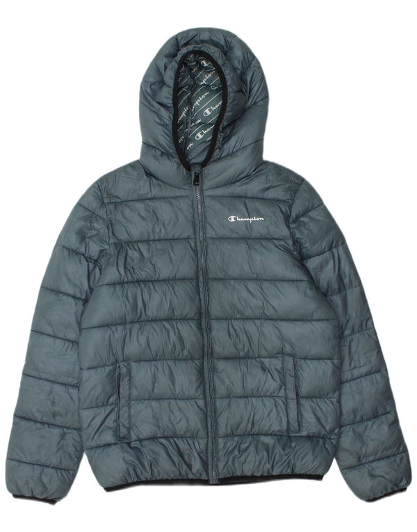 Champion Herre hættepolstret jakke UK 36 Lille blå polyester