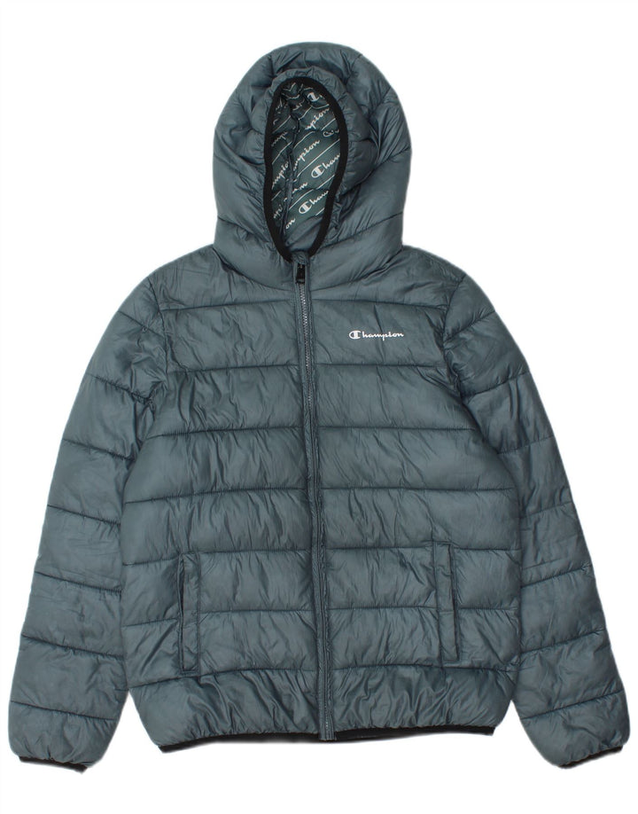 Champion Herre hættepolstret jakke UK 36 Lille blå polyester