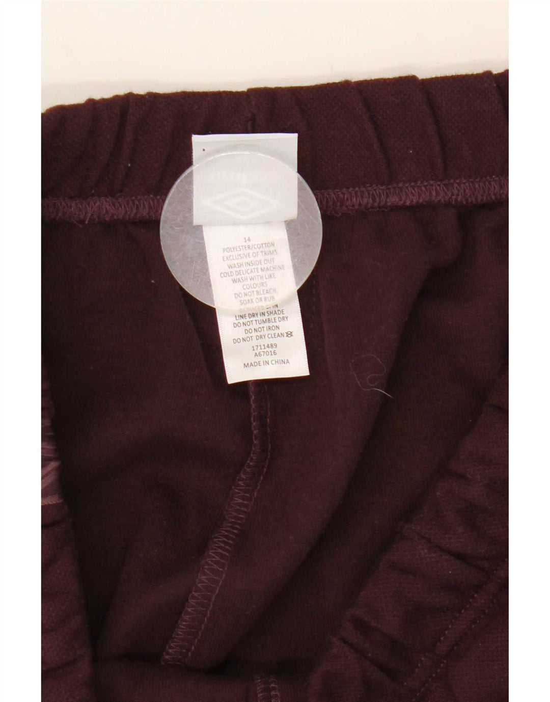 Umbro Womens Graphic Tracksuit Trousers UK 14 Large Burgundy Polyester
