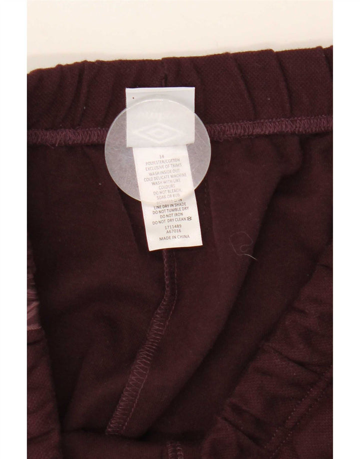 Umbro Womens Graphic Tracksuit Trousers UK 14 Large Burgundy Polyester