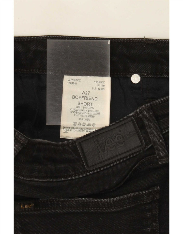 Lee Womens Boyfriend Denim Shorts W27 Small Black Bomuld