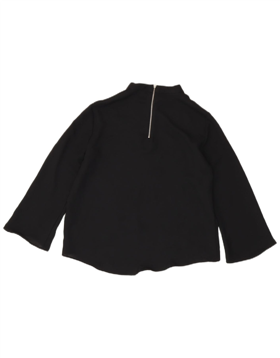 Zara Dame 3/4 ærmet bluse Top UK 14 Large Black