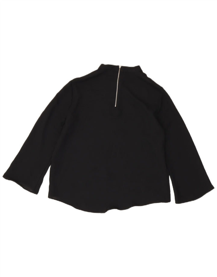 Zara Dame 3/4 ærmet bluse Top UK 14 Large Black