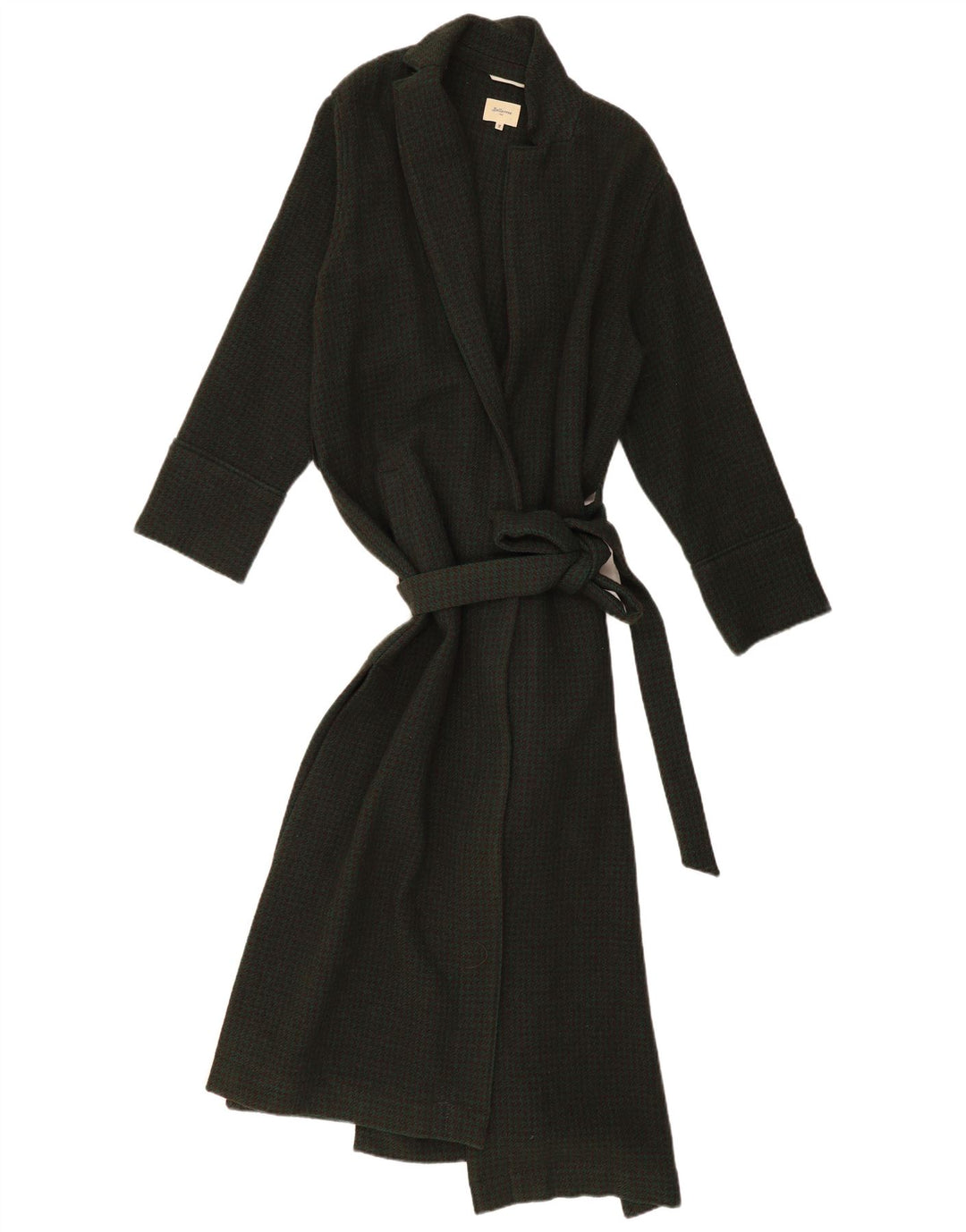 BELLEROSE Dame Kåbe Overfrakke US 2 XS Khaki Houndstooth Uld