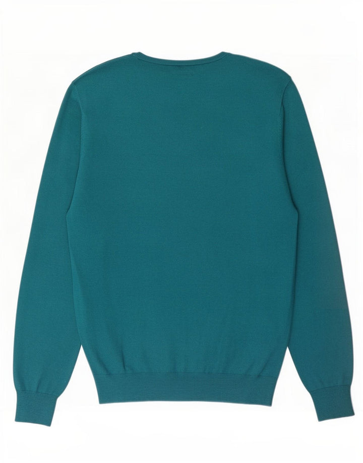 Massimo Dutti Herre V-hals sweater Medium Blå Bomuld