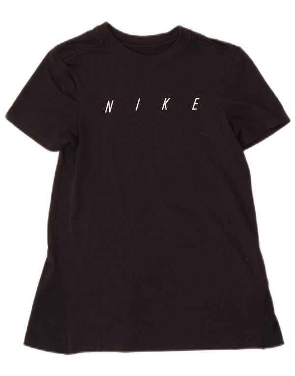 Nike Girls Dri Fit grafisk T-shirtkjole 8-9 år Lille sort polyester