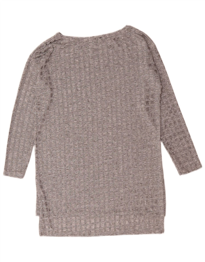 Zara Dame Langærmet Tunika Top UK 10 Small Grey Check