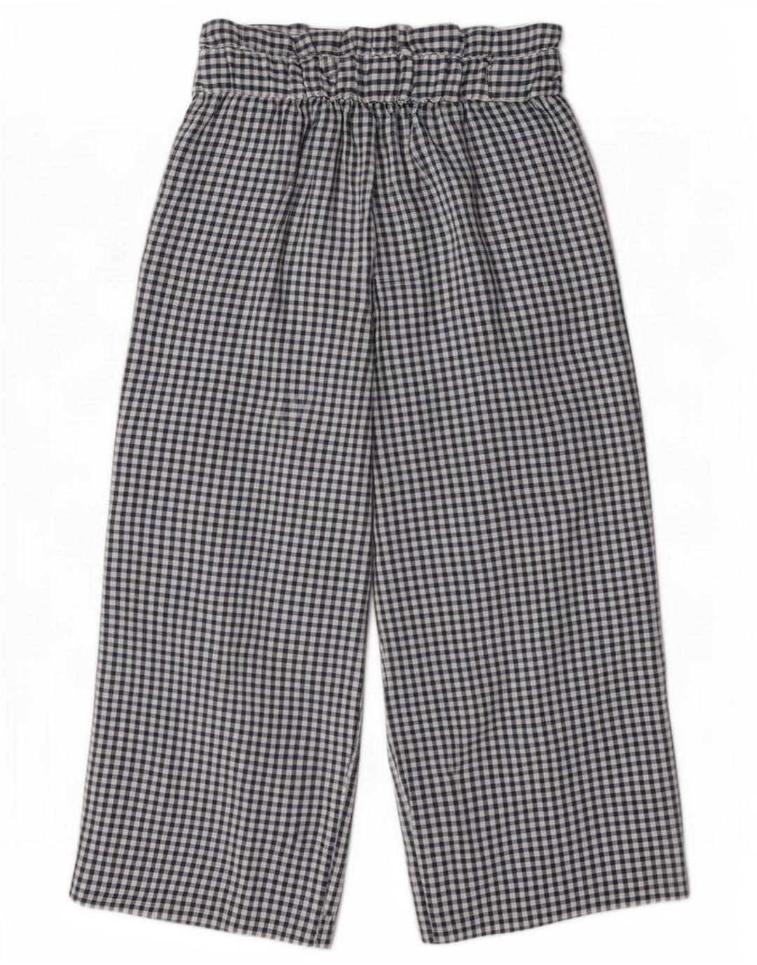 Zara Dame Cullotes Capri Bukser Medium W28 L22 Navy Blue Gingham