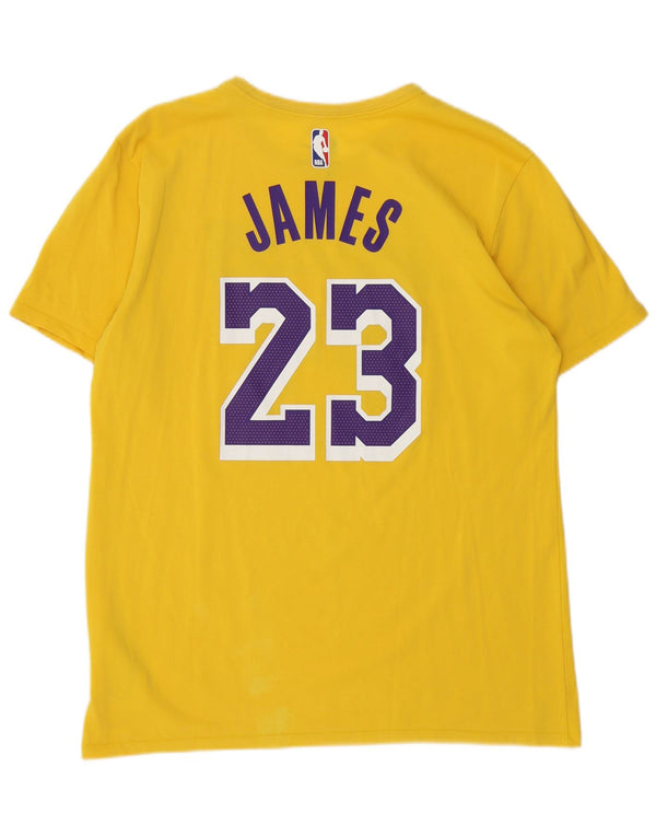 Nike Herre Los Angeles Lakers Grafisk T-Shirt Top Stor Gul Bomuld