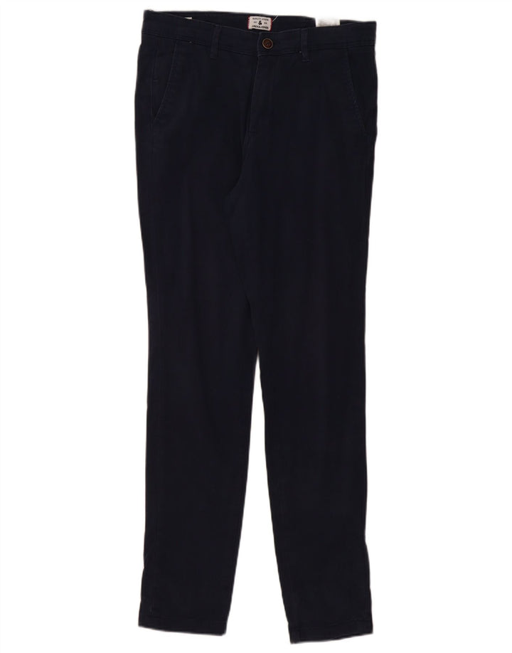 JACK & JONES Slim Chino-bukser til mænd W30 L32 Marineblå bomuld