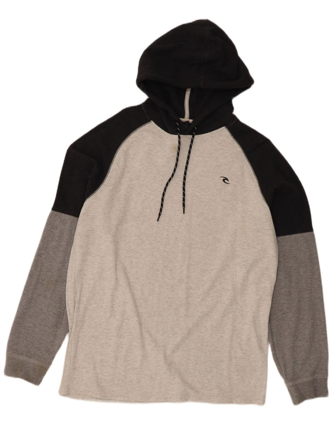 Rip Curl Herre Hooded Top Langærmet Medium Grey Colourblock Bomuld