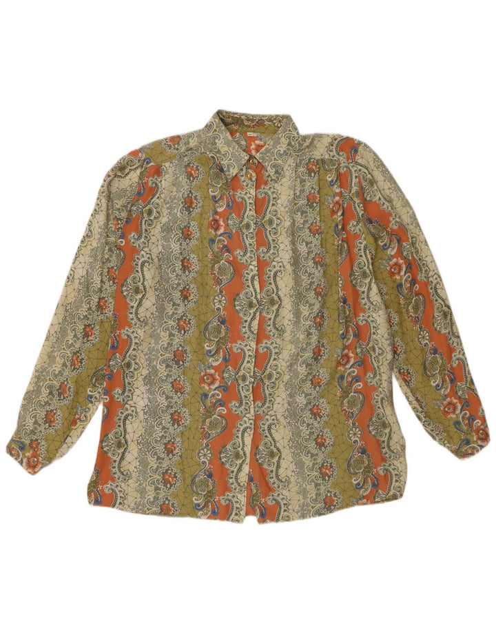 VINTAGE Dame Oversized skjortebluse EU 40 Medium Flerfarvet Paisley