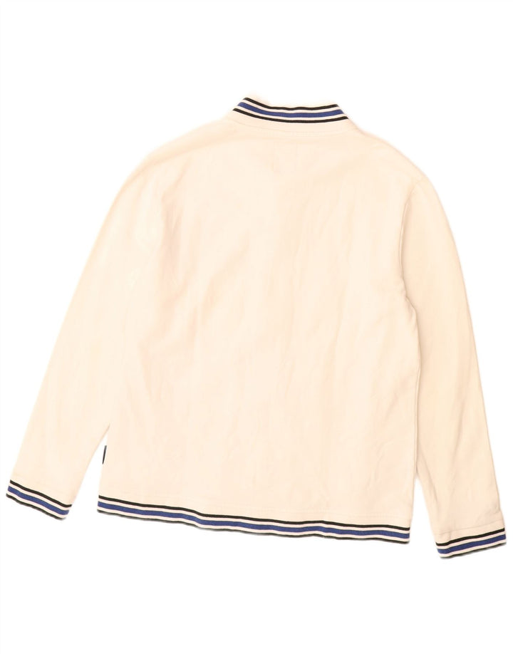 NORTH SAILS Dame grafisk træningsdragt topjakke UK 14 Medium hvid bomuld