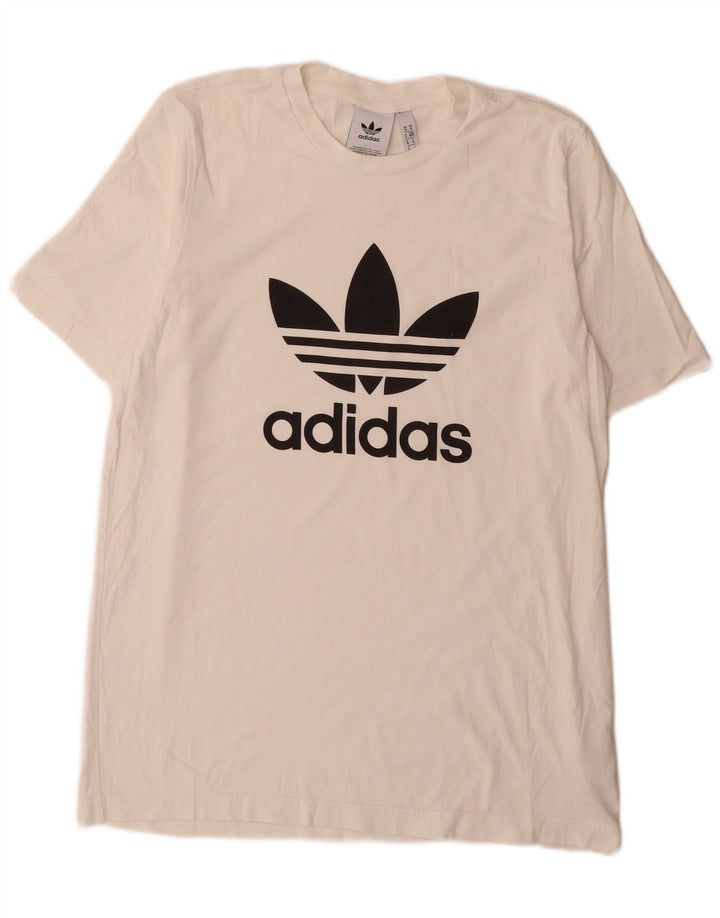 Adidas Grafisk T-shirt top til mænd Medium hvid bomuld