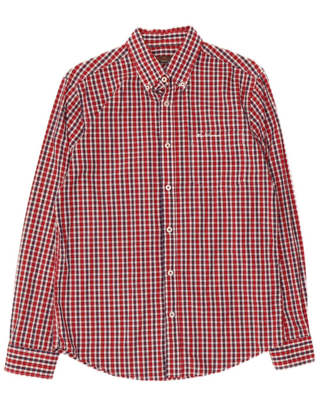 Ben Sherman herreskjorte lille rød ternet bomuld