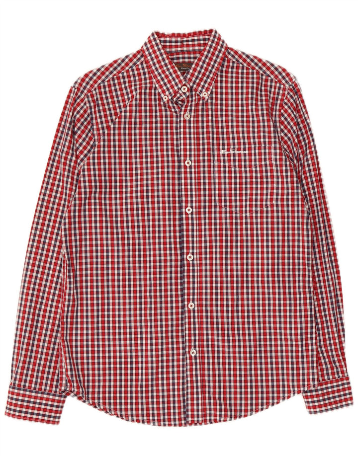 Ben Sherman herreskjorte lille rød ternet bomuld