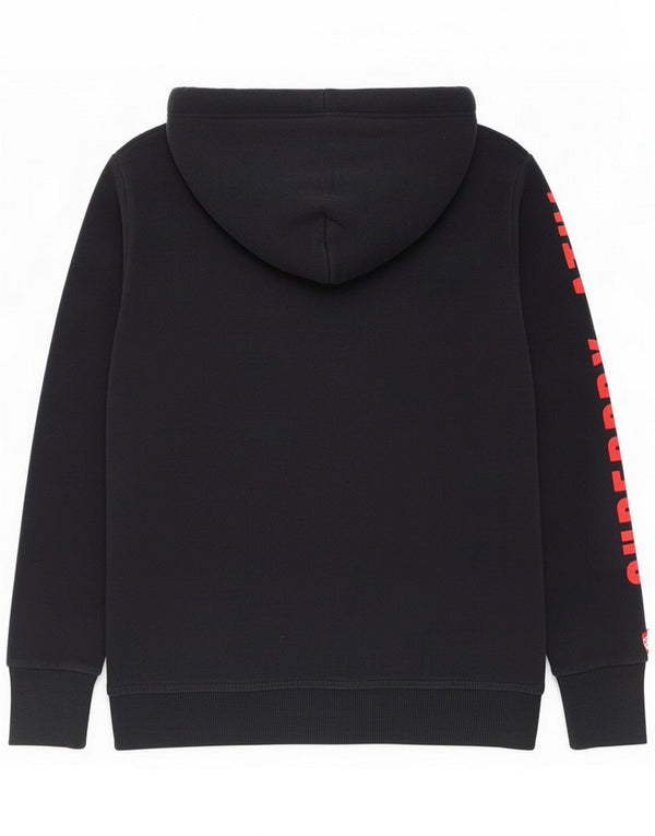 Superdry Herre grafisk hættetrøje med lynlås XS Sort bomuld
