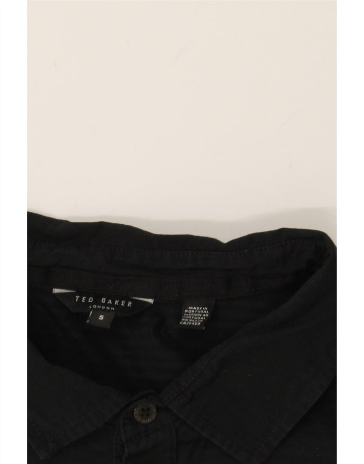 TED BAKER Mens Polo Shirt Size 5 XL Black Pinstripe Cotton Vintage Ted Baker and Second-Hand Ted Baker from Messina Hembry 