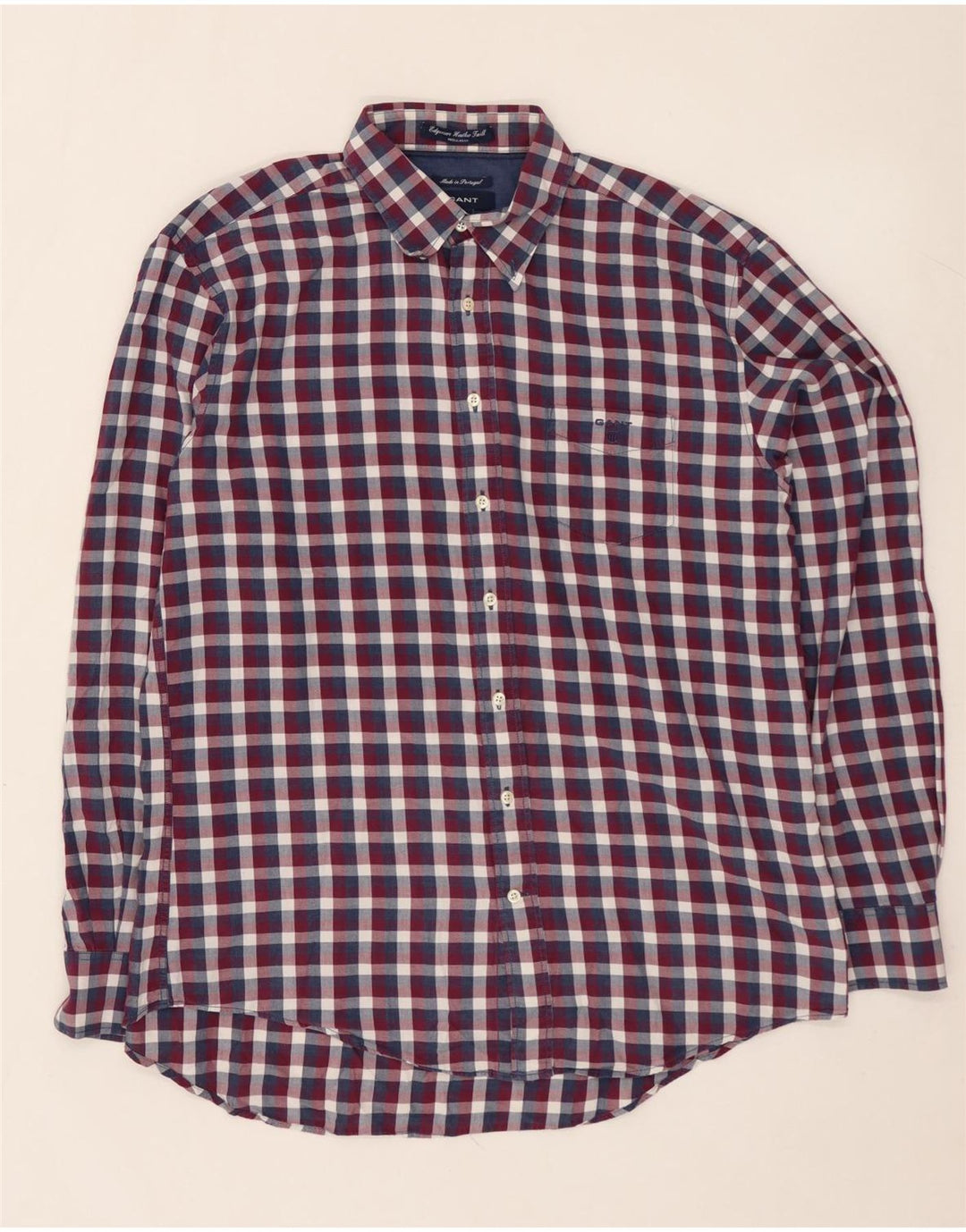 GANT Herre Regular Fit Flanellskjorte XL Flerfarvet ternet bomuld