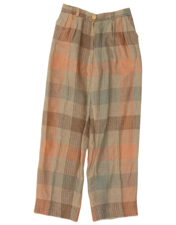 Vintage Womens Pegged Chino Trousers W26 L26 Multicoloured Gingham