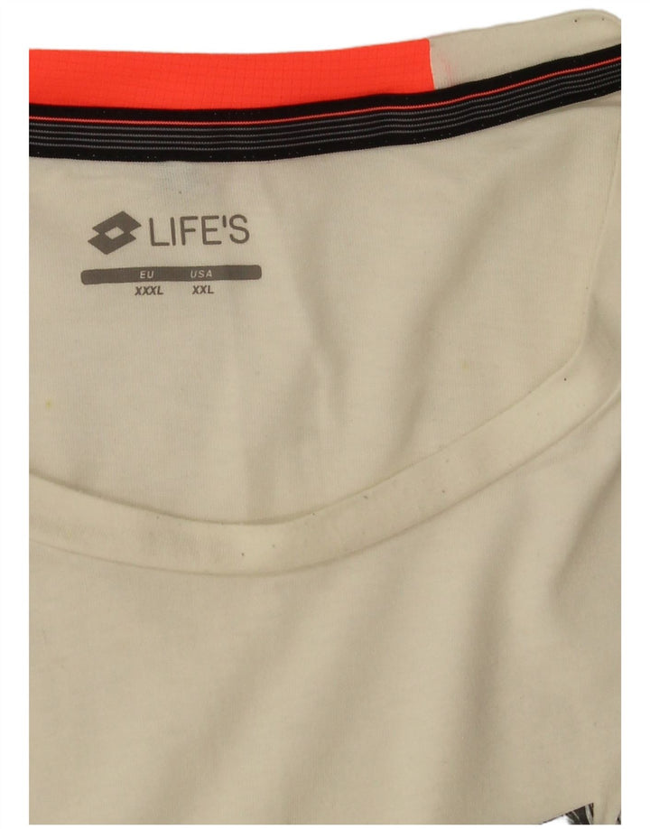 Lotto Herre Grafisk Vest Top 2XL Hvid Bomuld