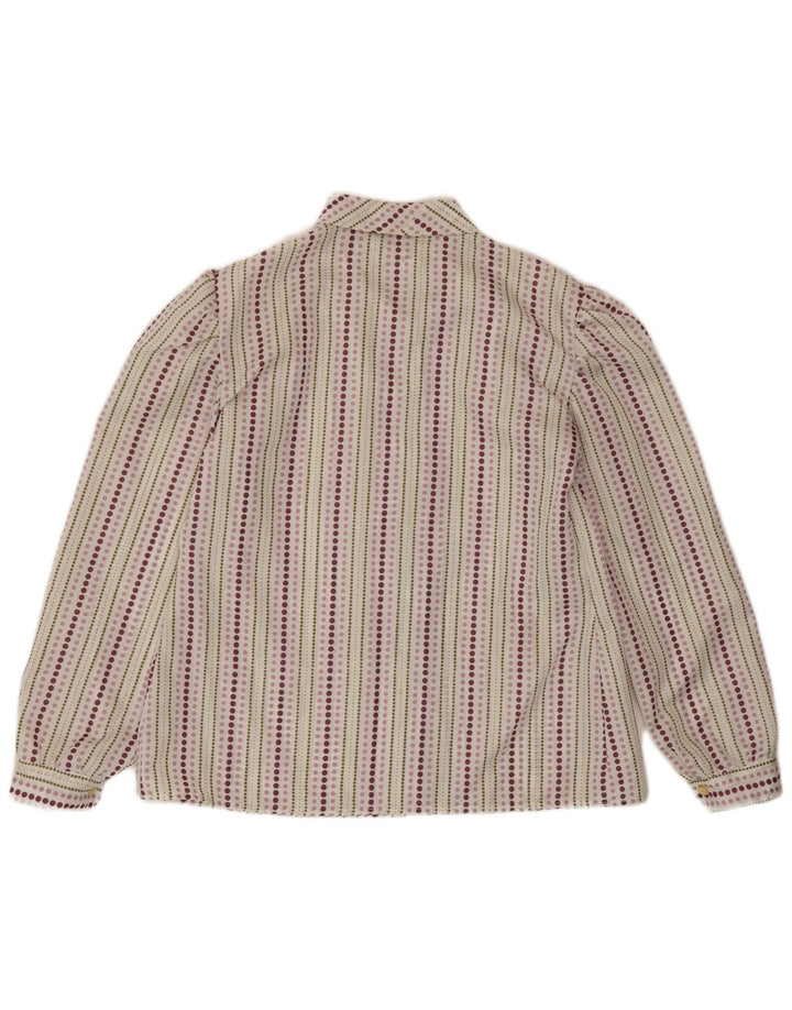 Vintage dameskjorte UK 14 Medium Flerfarvet Stribet